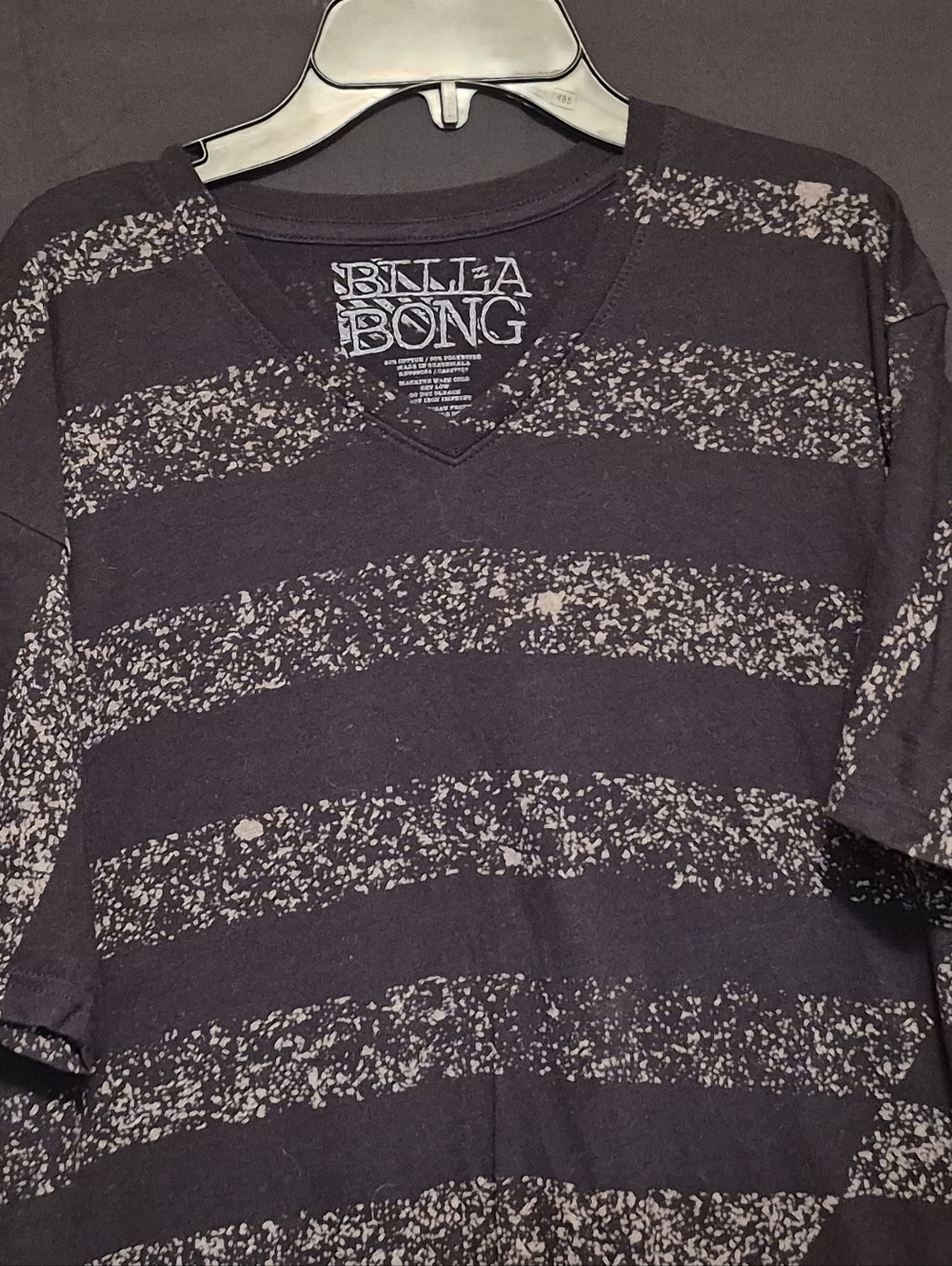 Billabong Black Striped V-Neck Tee
